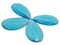 4 50mm Faceted Teardrop Bright Sky Blue Vintage West German Plastic Cabochons